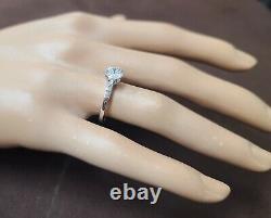 Vintage OLD MINE CUT 0.95ct I1-J Diamond 18k white gold engagement ring