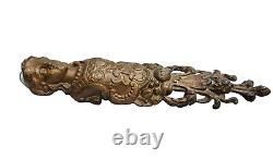 Vintage Old Antique Beautiful Tribal Girl Embossed Brass Door Handle, Collectible