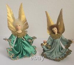 Vintage Old Antique German Angel Figurines Small Set Of 2