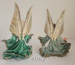 Vintage Old Antique German Angel Figurines Small Set Of 2