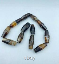 Vintage Old Antique Jewelry Trade Banded Agate Pendant Necklace 17th Century