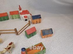 Vintage Old Antique Made in Germany Wooden Figurines 1 to 2 Figures Houses