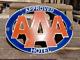 Vintage Old Antique Rare Aaa Hotel Ad. Porcelain Enamel Sign Board, Collectible