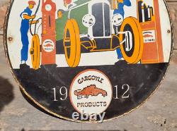 Vintage Old Antique Rare Gargoyle Mobil Oil Adv. Porcelain Enamel Sign Board