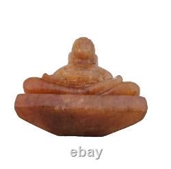 Vintage Old Antique Rare Hard Stone Fine Hand Carved Jain God Mahaveer Statue