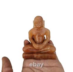 Vintage Old Antique Rare Hard Stone Fine Hand Carved Jain God Mahaveer Statue