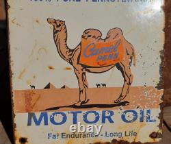 Vintage Old Antique Rare Pennsylvania Motor Oil Adv. Porcelain Enamel Sign Board