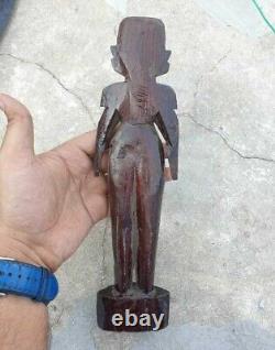 Vintage Old Antique Rose Wood Hand Made Rare Marapachi Bommai Doll figure Statue