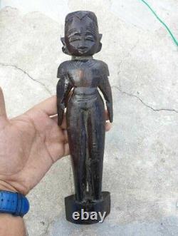 Vintage Old Antique Rose Wood Hand Made Rare Marapachi Bommai Doll figure Statue