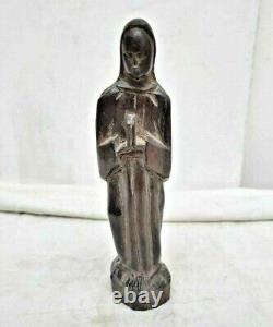 Vintage Old Antique Rosewood Fine Hand Carved Wooden Madam Merry Figure / Statue