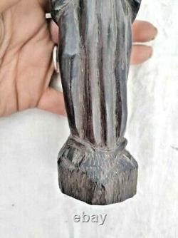 Vintage Old Antique Rosewood Fine Hand Carved Wooden Madam Merry Figure / Statue