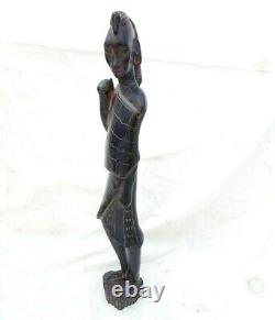 Vintage Old Antique Rosewood Fine Tribal Hand Carved Wooden Woman Figure Statue