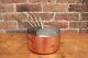 Vintage Old Antique Set Of 5 Copper Saucepans Pots. Kitchenalia #33