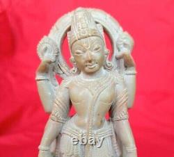 Vintage Old Antique Stone Hand Carved God Vishnu Figure / Statue, Collectible