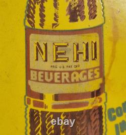 Vintage Old Antique Very Rare Nehi Beverages Adv. Porcelain Enamel Sign Board