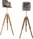 Vintage Old Film Wooden Camera With Tripod Stand Floor Movie Prop Christmas Decor