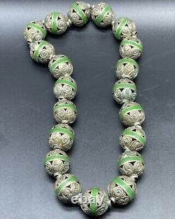 Vintage Old Near Silver Bead with Decorated Motifs