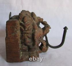 Vintage Old Wooden Unique Hand Carved Wall Hook / Hanger Collectible