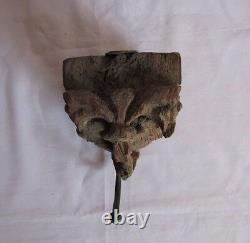 Vintage Old Wooden Unique Hand Carved Wall Hook / Hanger Collectible