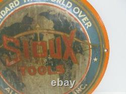 Vintage RARE Old Antique Metal 1940's era Sioux Tools Factory Sign