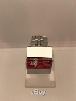 Vintage Sicura Jump Hour Red Dial Watch Ladies Rare Wrist Old Mechanical 1970s