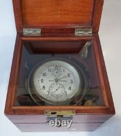 Vintage Submarine Clock Kirov Chronometer Poljot 1Mchz Box Wood Russian USSR Old