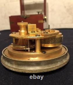 Vintage Submarine Clock Kirov Chronometer im 1Mchz Box Wood Russian USSR Old Key