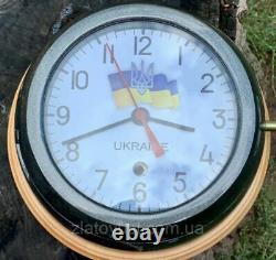Vintage Submarine Ukriane Flag Clock Ships USSR Navy Vostok Marine Key Rare Old