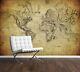 Vintage World Map Wall Mural Photo Wallpaper Antique Old Style