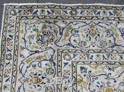 Vintage Worn Old Traditional Hand Made Rug Oriental White Wool Carpet 330x242cm