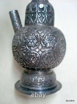 Vintage antique collectible old silver hookah Tobacco smoking pipe