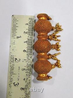 Vintage antique solid 22 k gold pendant amulet necklace choker rajasthan India