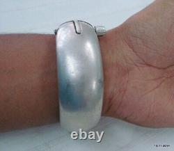 Vintage antique tribal old silver bracelet bangle cuff gypsy hippie jewellery