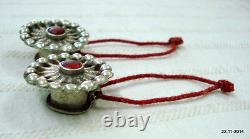 Vintage antique tribal old silver ear plug earrings gypsy hippie jewelry