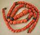 Vtg Antique Victorian Salmon Pink Red Old Coral Beaded Necklace 51g 1.8oz