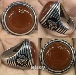 Wonderful Unique old Agate stone solid Silver Rare Ring