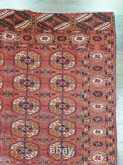 Wonderful old antique Turkmen Tekke rug 4.7x3.5 ft