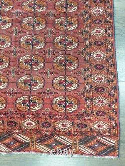Wonderful old antique Turkmen Tekke rug 4.7x3.5 ft