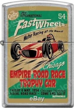 Zippo Old School 1950's Vintage Race Club Posters 8 Lighter Set Street Chrome