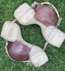 1900's Rare Killer Antique Football En Cuir Heisman Epaule Pads Vintage Old