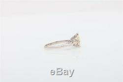 1930 Antique 6000 $ 1.50ct Old Pear Cut Vs Diamant Platine Bague De Mariage