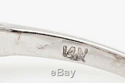 1940 Antique 20 000 $ 3tc Old Cut Diamant 14k Or Blanc Mariage