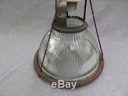 1 Lampe À Suspension Vintage Industrielle 12 Holophane Ancienne Usine Steampunk 573-16