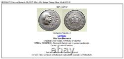 Allemagne Otto Von Bismarck Crown Seal Vieille Vieille Médaille D'argent Vintage I95149