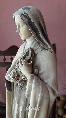 Ancien Vieux Christian St. Thérèse De Lisieux Littleflower Statue Figurine