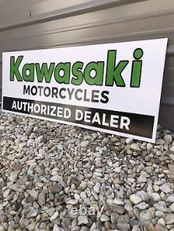 Ancien Vieux Style Kawasaki Dealer Signe Restocké