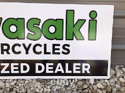 Ancien Vieux Style Kawasaki Dealer Signe Restocké