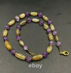 Ancien collier de perles en agate améthyste antique vintage