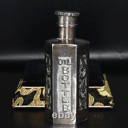Ancien mélange de bouteille de parfum en argent antique, style vintage, vers le XIXe siècle.