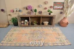 Ancien tapis, tapis turc, tapis vintage, tapis de zone 4,2x7,6 pieds, tapis Oushak, tapis de sol